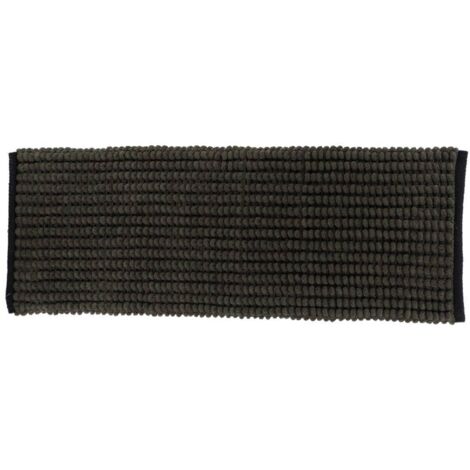 Alfombra bicolor poliéster algodón 45x120 cm - caqui negro - Tendance