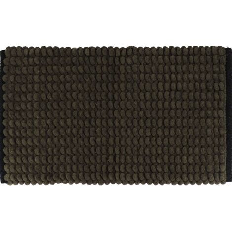 Alfombra bicolor poliéster algodón 45x75 cm - caqui negro - Tendance