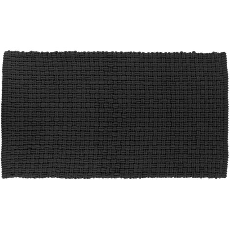 Alfombra bogota microfibra algodón mesh look 45x90 cm - negro - Tendance