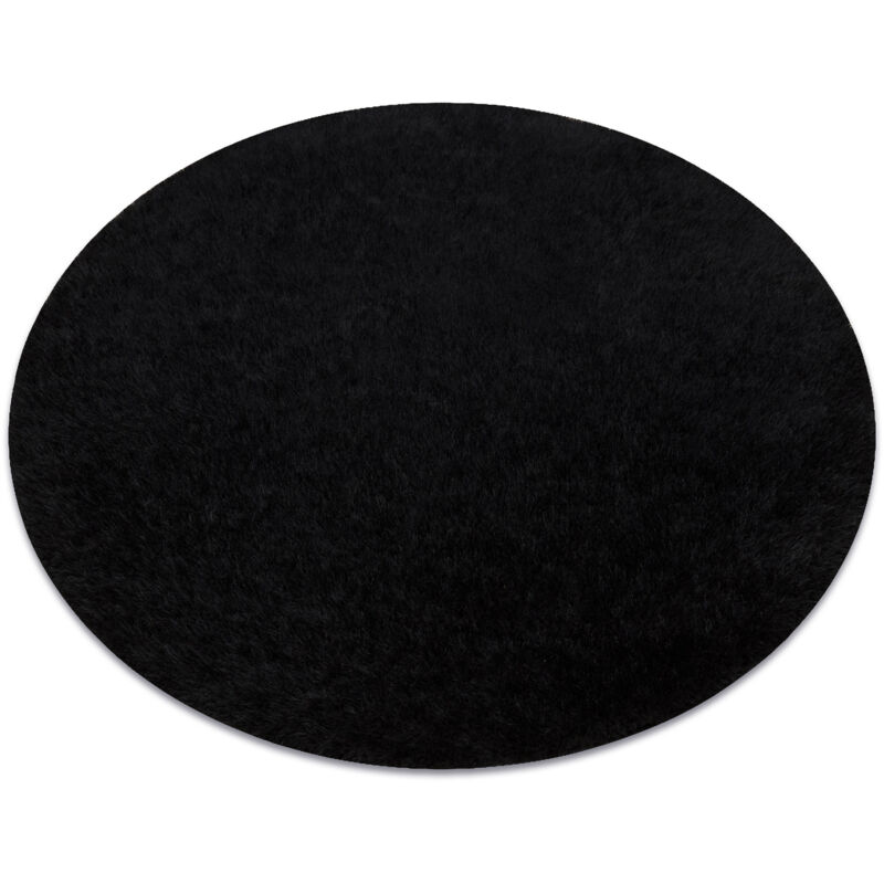 Rugsx - Alfombra buenos circulo 6649 shaggy liso, de un solo color negro black circulo 150 cm