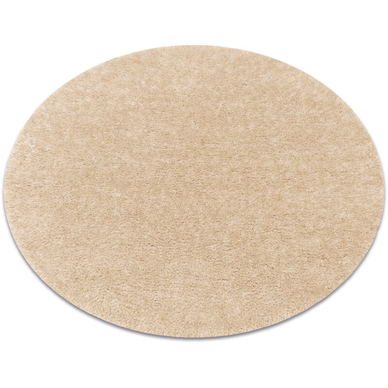 Rugsx - Alfombra buenos circulo 6652 shaggy liso, de un solo color crema beige circulo 120 cm