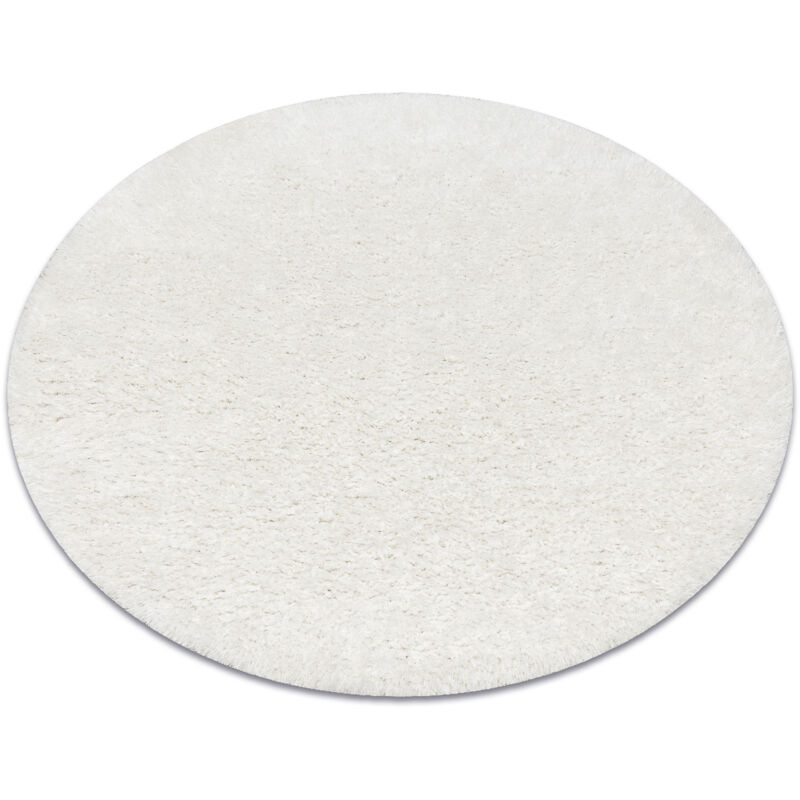 Rugsx - Alfombra buenos circulo 7001 shaggy liso, de un solo color blanco white circulo 80 cm