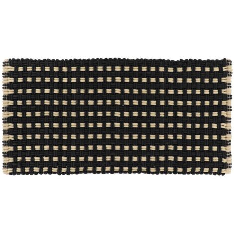 Alfombra caroll microfibra algodon mesh look 45x90cm - negro - Tendance