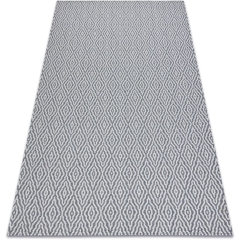 

Alfombra CASA ECO sisal BOHO Diamantes 22084 antracita / crema, alfombra reciclada Tonos de gris y plata 114x170 cm