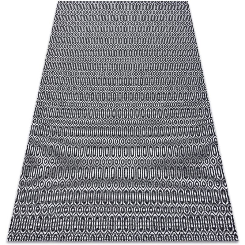 

Alfombra CASA ECO sisal BOHO Ojetes 22075 negro / gris, alfombra reciclada Tonos de gris y plata 192x290 cm