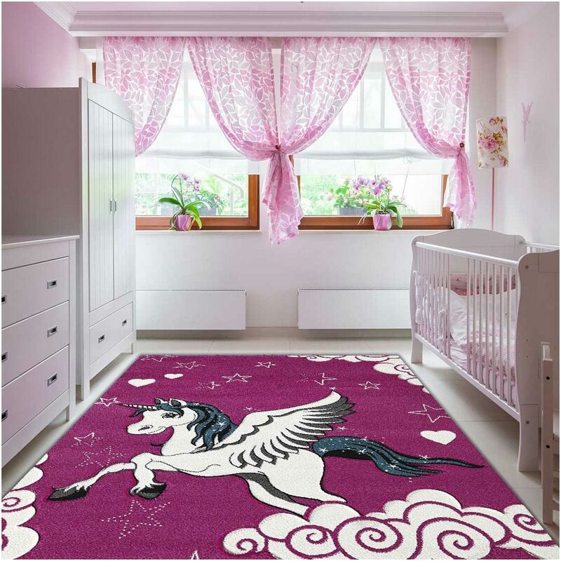 

Kids Carpet Kids Unicorn Polypropylene Pink - Rose