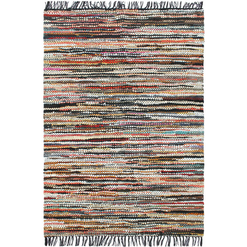 

Alfombra chindi tejida a mano cuero 160x230 cm multicolor - Multicolor