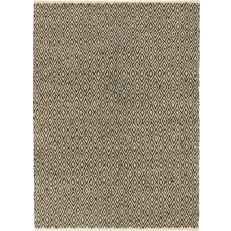 

Alfombra chindi tejida a mano cuero y algodón 160x230 cm negro - Negro