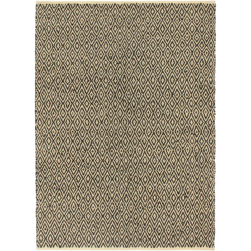 

Alfombra chindi tejida a mano cuero y algodon 190x280 cm negro