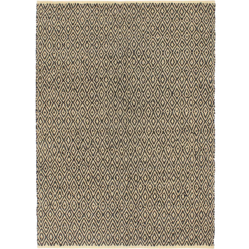 

vidaXL Alfombra chindi tejida a mano cuero y algodón 80x160 cm negro - Negro