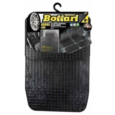 Alfombra Coche Recortable Goma Negro 4 Pz Bottari