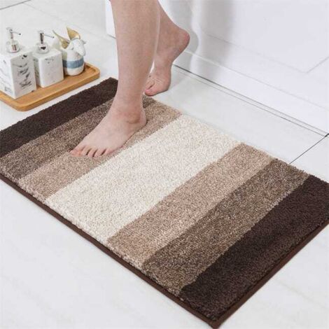 Alfombra cómoda y duradera de color curry de 5080 cm, gruesa, antideslizante y absorbente, ideal para el baño y la entrada.