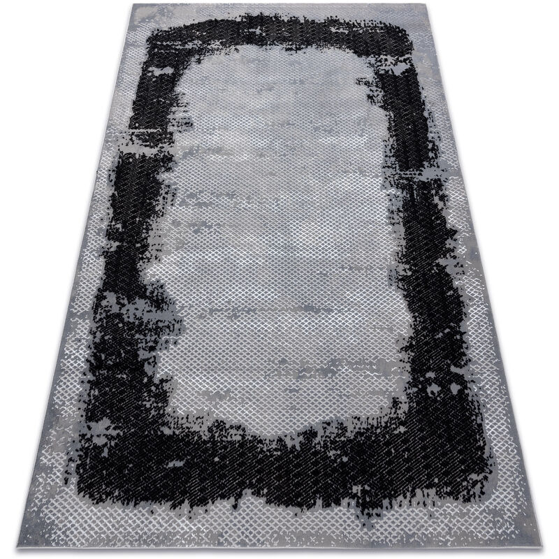 

Rugsx - Alfombra CORE A004 Marco, sombreado - estructural, dos niveles de vellón, negro / gris Tonos de gris y plata 200x290 cm