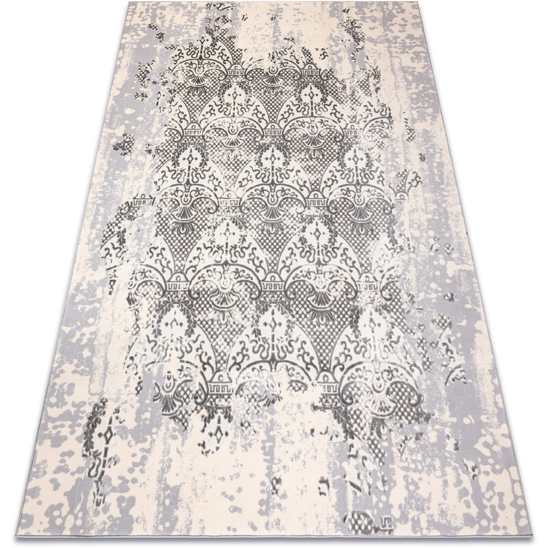 

Rugsx - Alfombra CORE W3824 Ornamento Vintage - estructural, dos niveles de vellón, crema / gris Tonos de gris y plata 120x170 cm