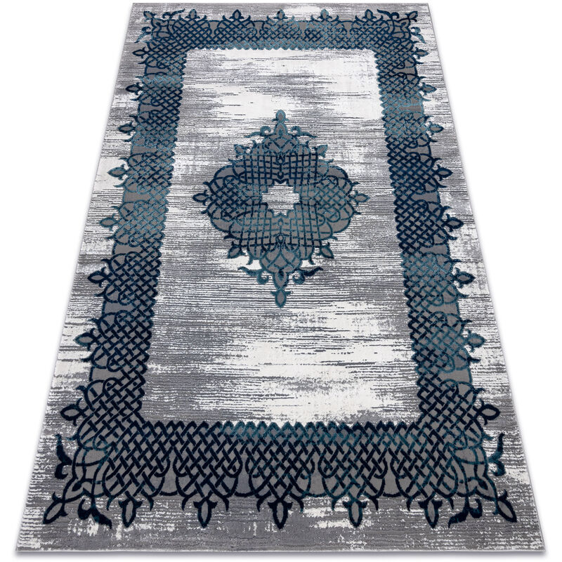 

Rugsx - Alfombra CORE W9797 Marco, Roseta - estructural, dos niveles de vellón, azul / gris Tonos de azul 180x270 cm