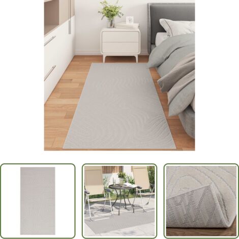Alfombra crema -  Alfombras de área PALMERAS Crema 150 x 80 cm Poliéster