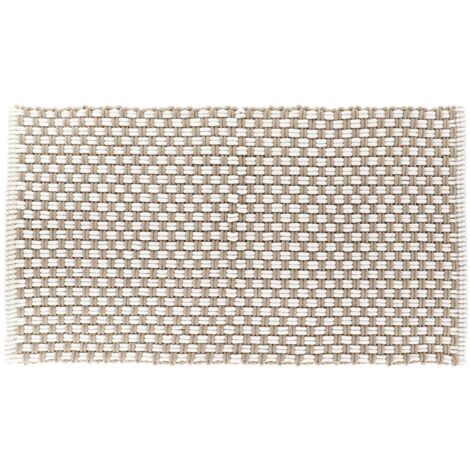 Alfombra cuzco microfibra algodón mesh look 45x90cm - natural taupe - Tendance