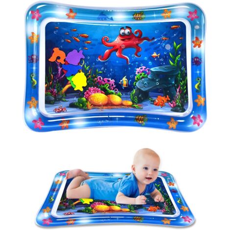 Alfombra de agua para bebés a partir de 3, 6, 9 meses, 70 x 50 cm, alfombrilla de juego para el agua para bebé, sin BPA, esterilla inflable para el tiempo abdominal, juguete educativo para