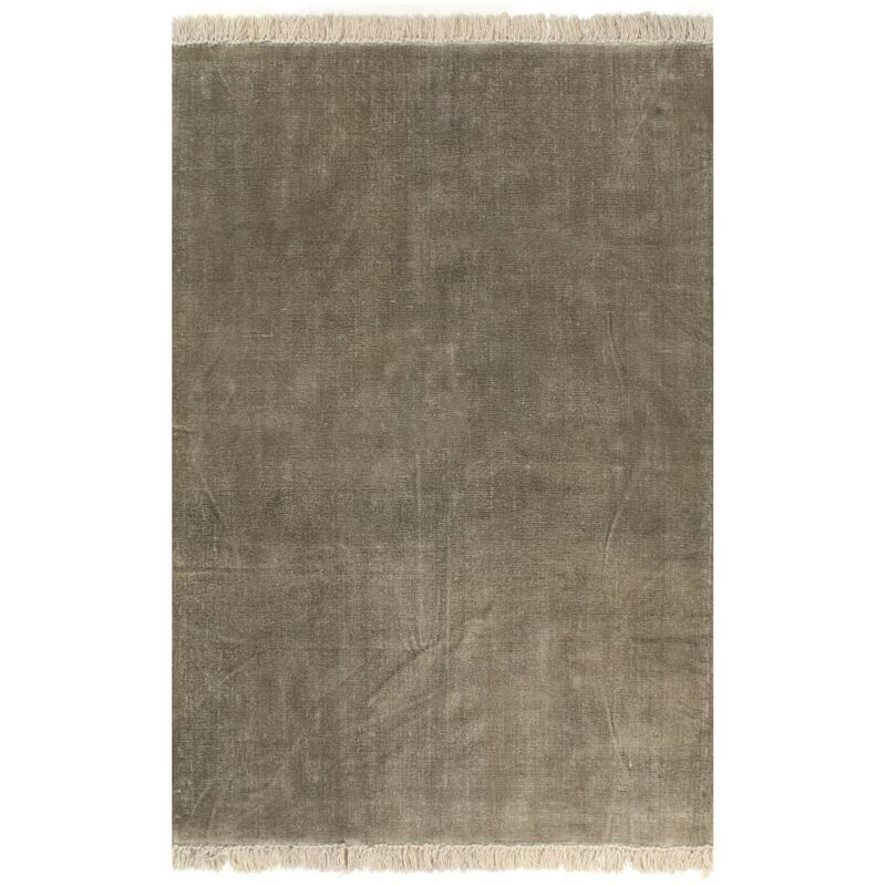 

Alfombra de algodón Kilim 120x180 gris topo - Marrón