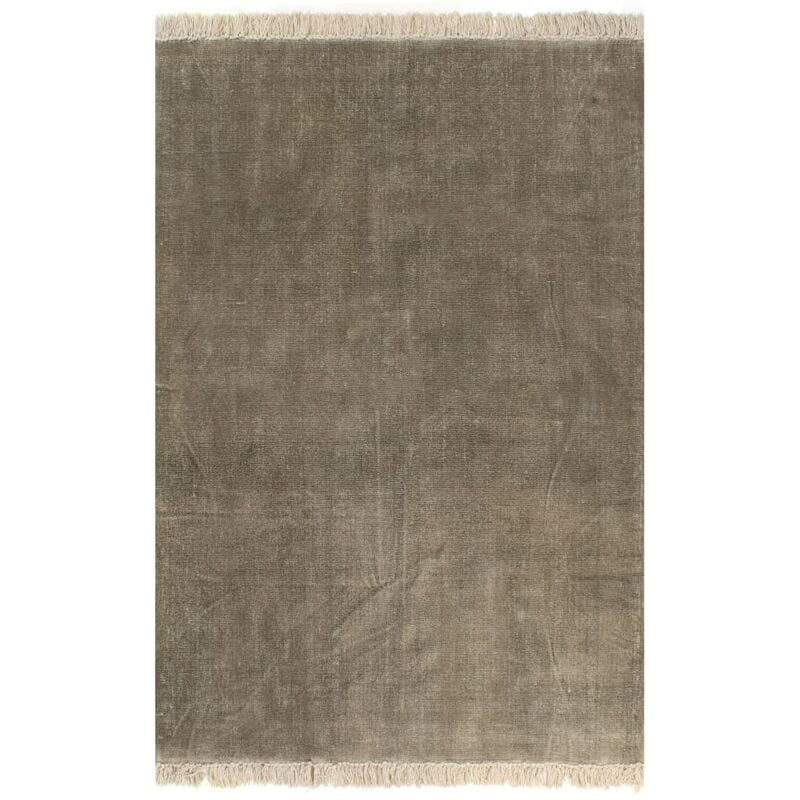 

Alfombra de algodón Kilim 160x230 cm gris topo - Marrón