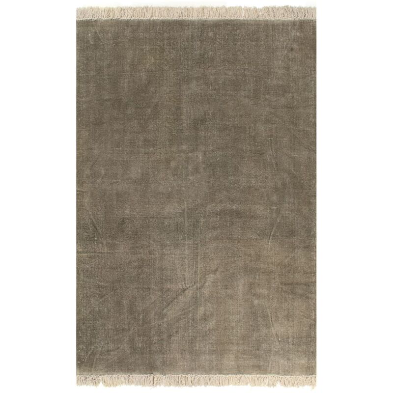 

Alfombra de algodón Kilim 200x290 cm gris topo - Marrón
