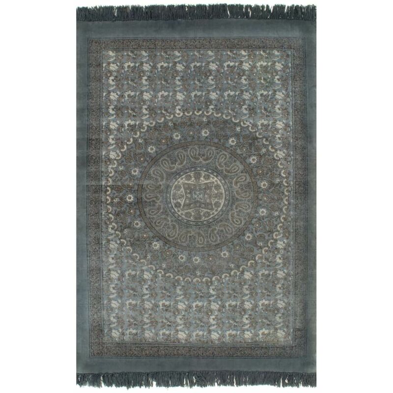 

Alfombra de algodón Kilim 120x180 cm estampado gris