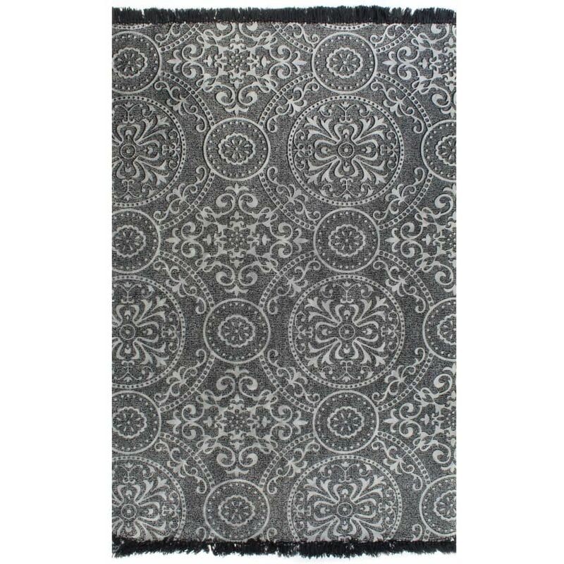 

Alfombra de algodón Kilim 120x180 cm estampado gris