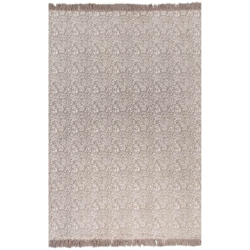 

Alfombra de algodon Kilim 120x180 cm estampado gris topo