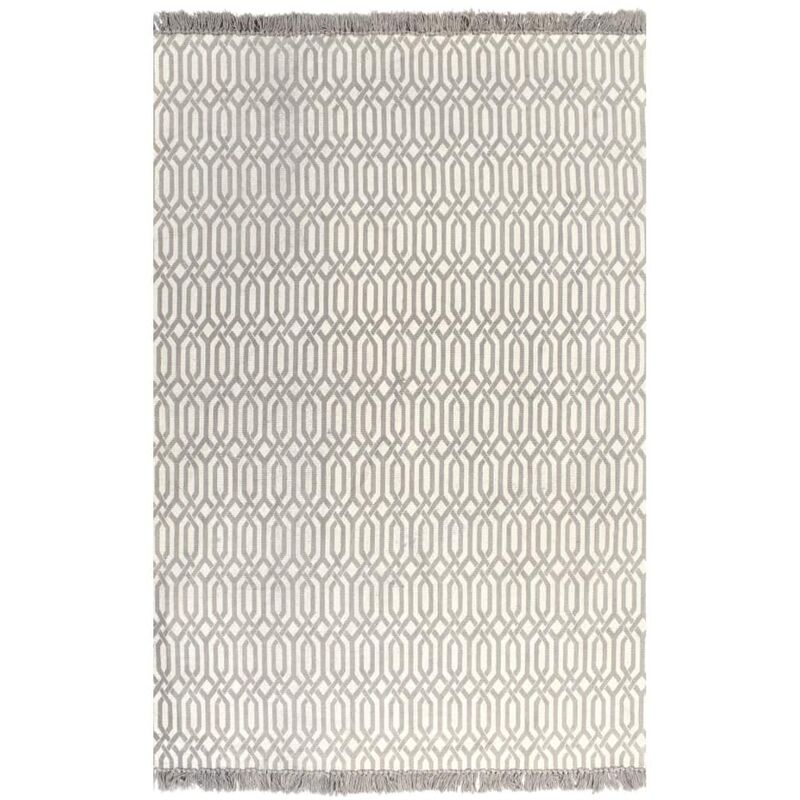 

Alfombra de algodón Kilim 120x180 cm estampado gris topo