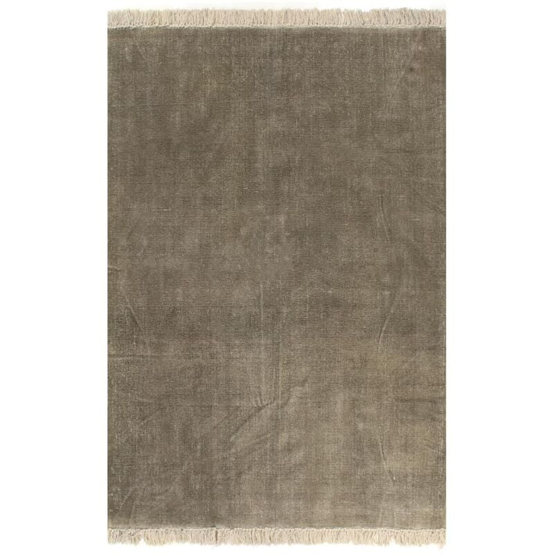 

Alfombra de algodón Kilim 200x290 cm gris topo