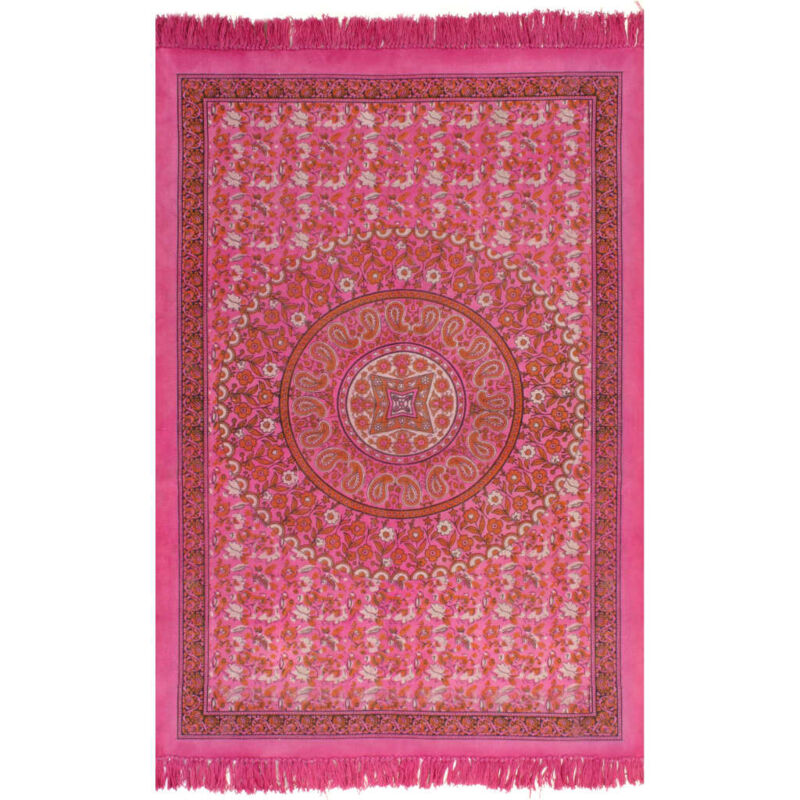 

Alfombra de algodón Kilim con estampado fucsia 120x180 cm - Rojo - Vidaxl