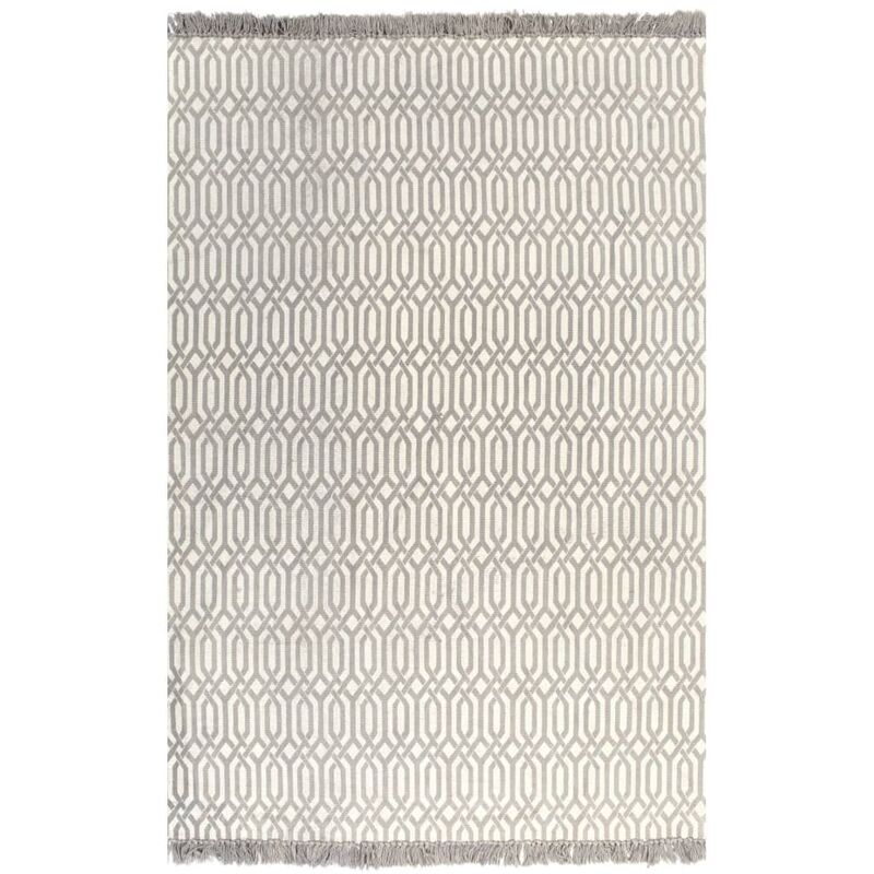 

vidaXL Alfombra de algodón Kilim con estampado gris topo 160x230 cm - Gris Topo