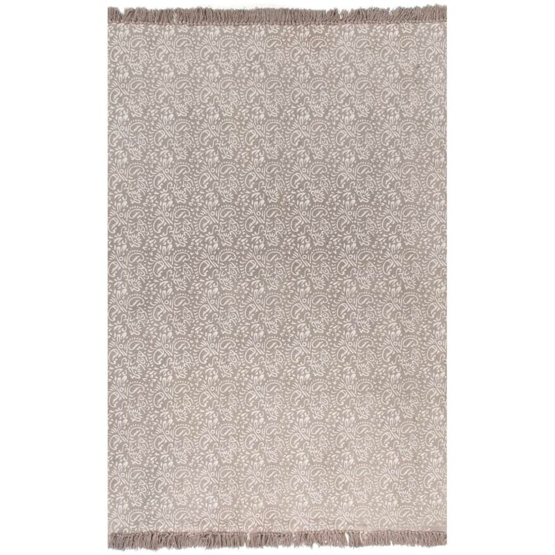 

Alfombra de algodon Kilim con estampado gris topo 160x230 cm