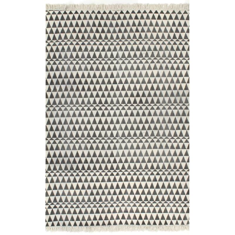 

Alfombra de algodon Kilim con estampado negro/blanco 160x230 cm