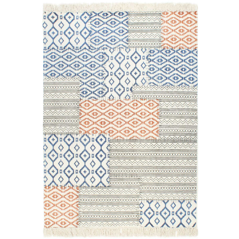 

Alfombra de algodón Kilim estamapado multicolor 120x180 cm - Multicolor - Vidaxl