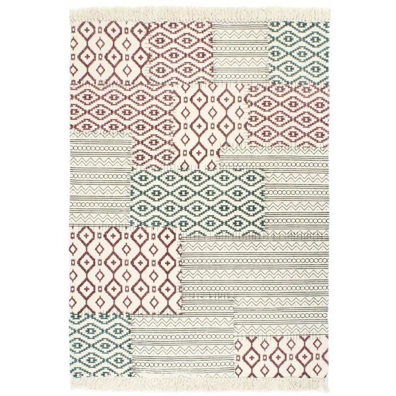 

Alfombra de algodon Kilim estampado multicolor 120x180 cm