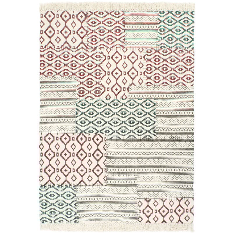 

Alfombra de algodón Kilim estampado multicolor 120x180 cm