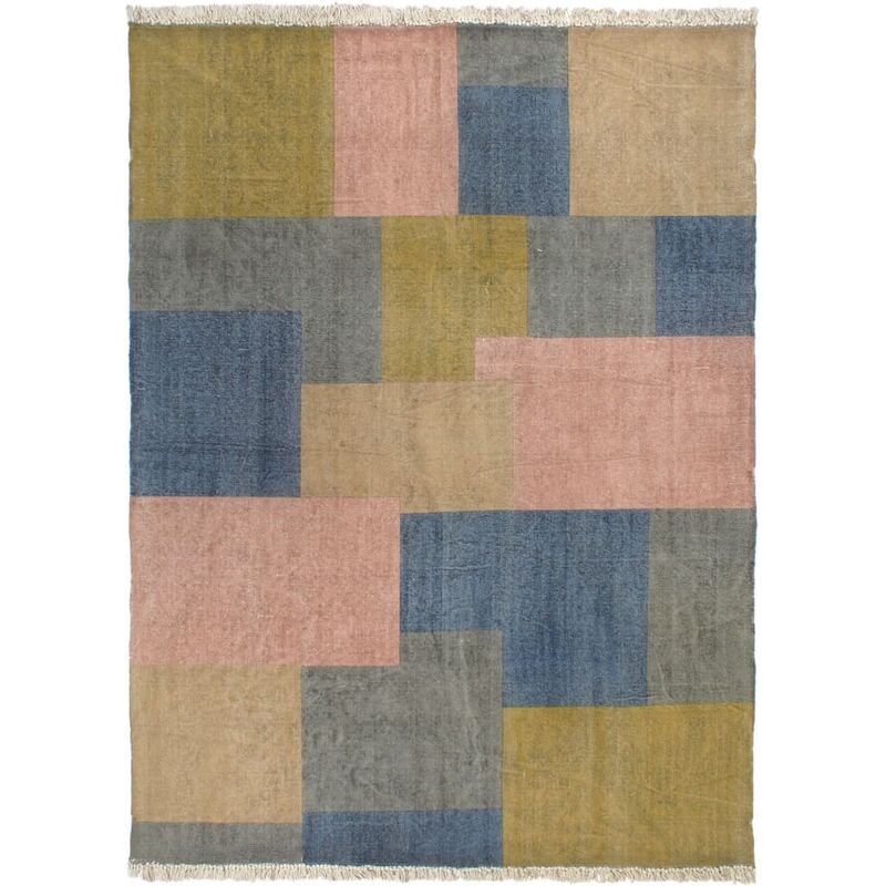 

Alfombra de algodón Kilim estampado multicolor 160x230 cm