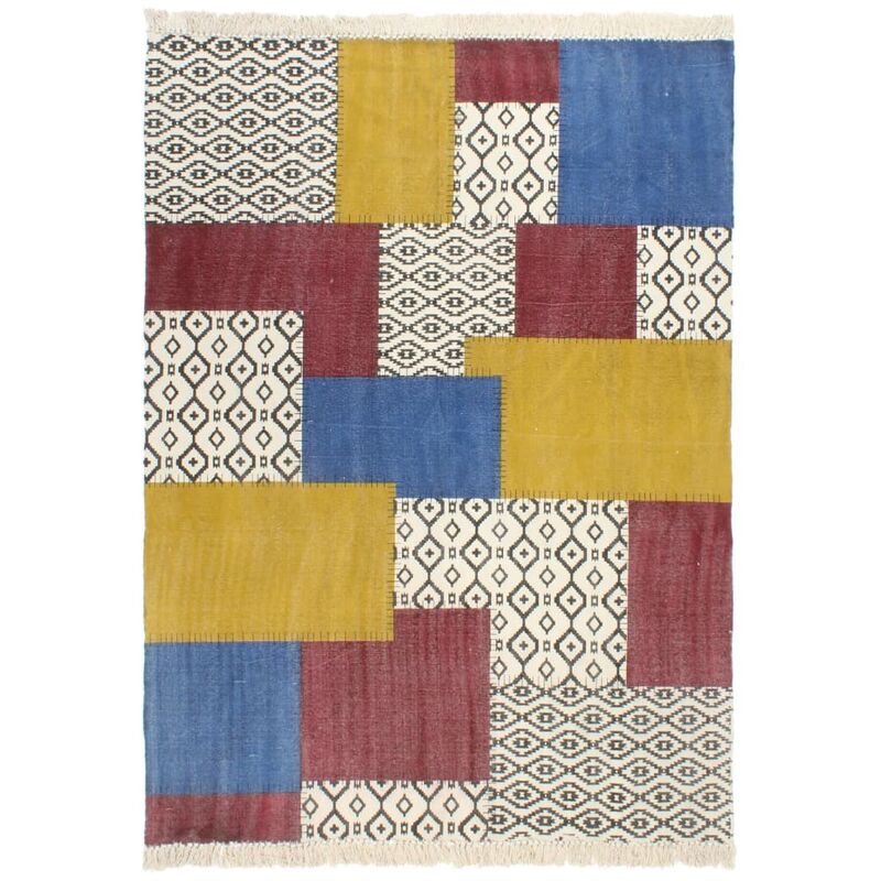 

vidaXL Alfombra de algodón Kilim estampado multicolor 160x230 cm - Multicolor