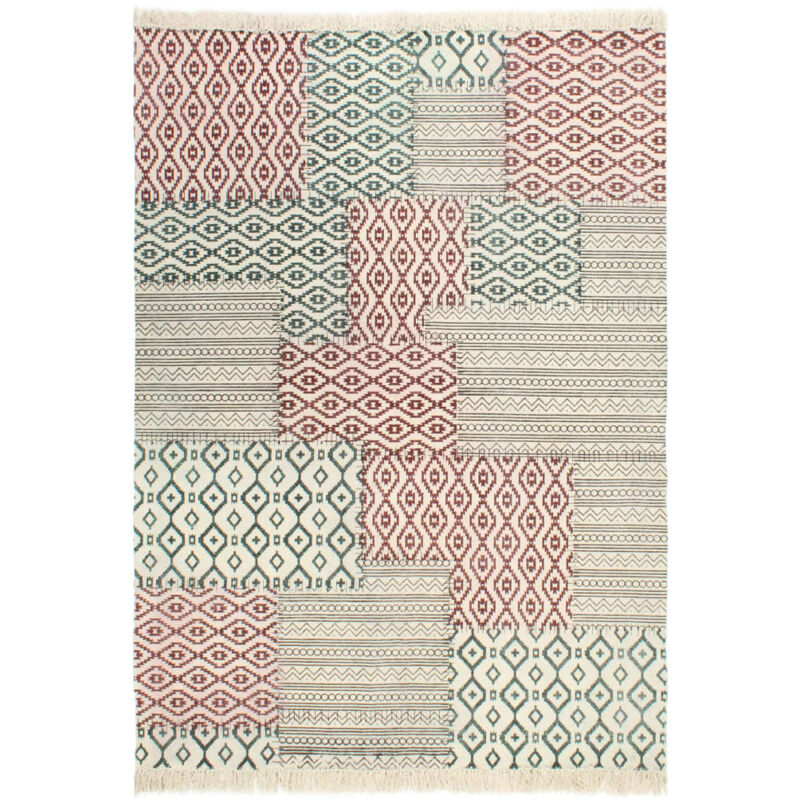 

vidaXL Alfombra de algodón Kilim estampado multicolor 160x230 cm - Multicolor