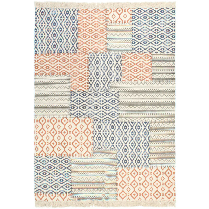 

vidaXL Alfombra de algodón Kilim estampado multicolor 160x230 cm - Multicolor