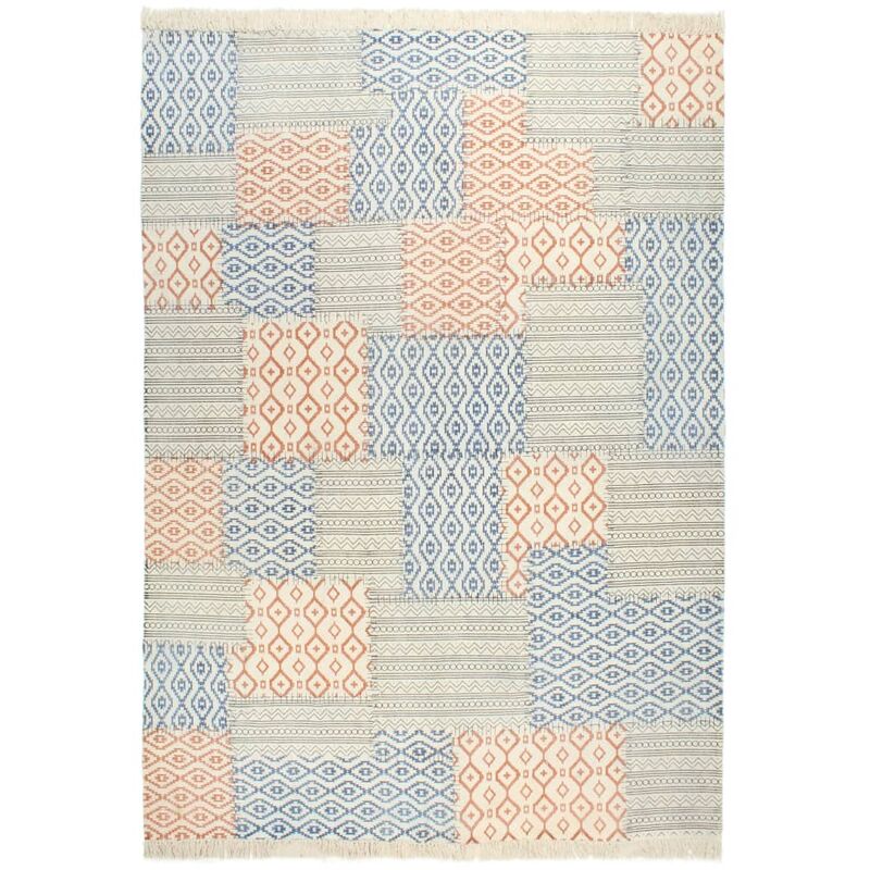 

vidaXL Alfombra de algodón Kilim estampado multicolor 200x290 cm - Multicolor