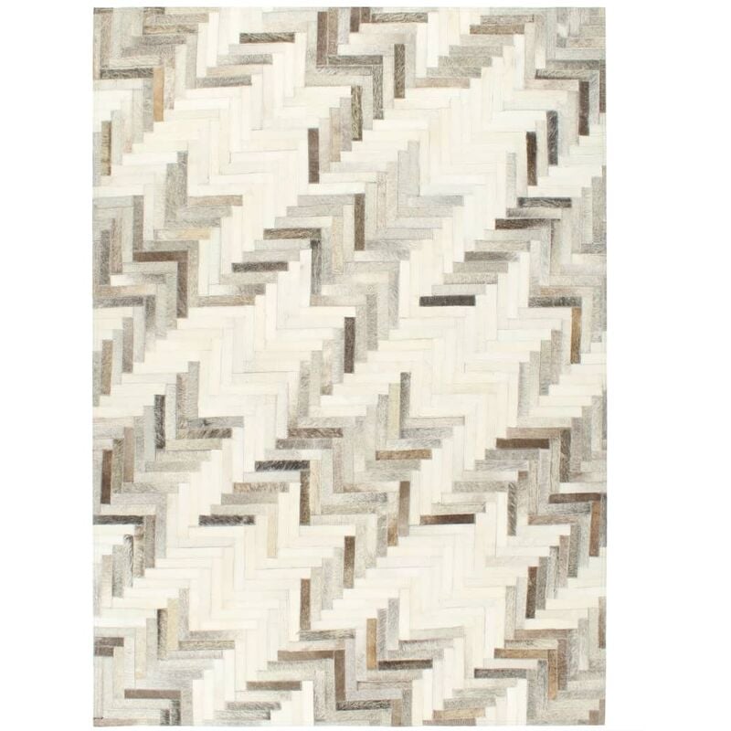 

Alfombra de almazuela cuero pelo gris/blanco 80x150 cm