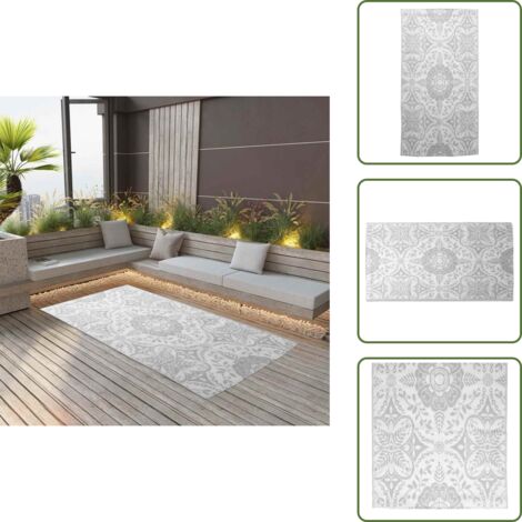 Alfombra de balcón - vidaXL Alfombra exterior ARAKIL PP gris claro 160x230 cm - Alfombra de patio