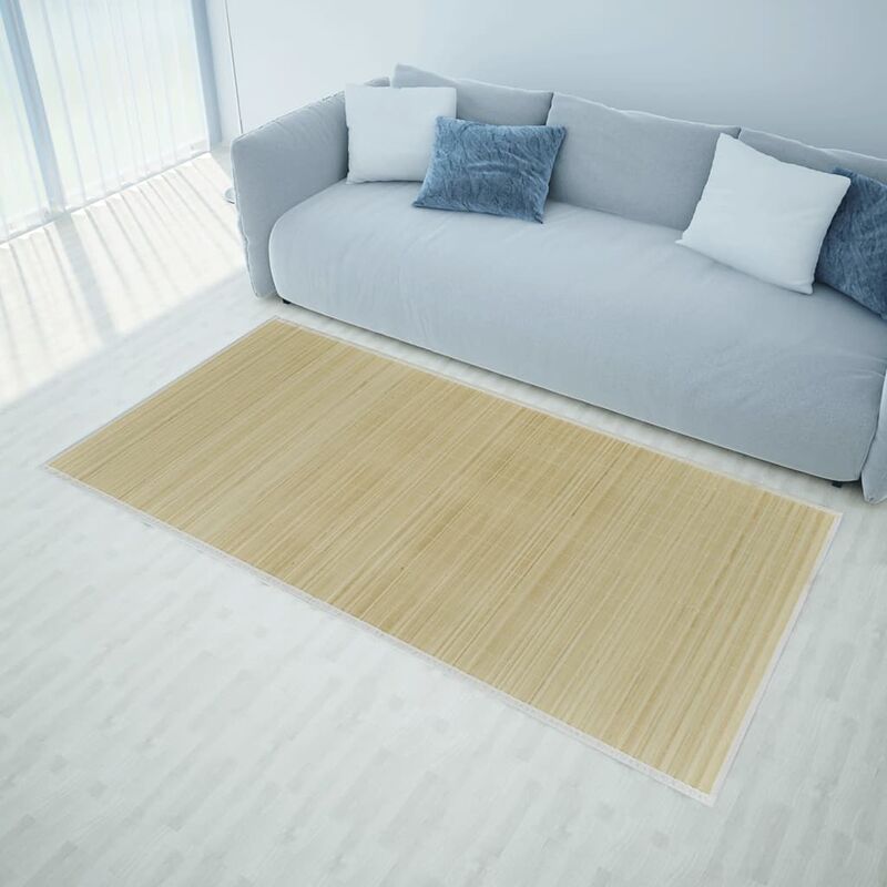 

Alfombra de bambú natural rectangular, 150 x 200 cm - Beige