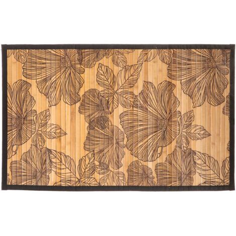 Alfombra de bambú black flora 50x80cm - 5five