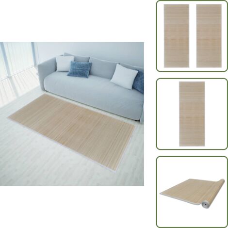 Alfombra de bambú con respaldo - vidaXL Alfombras rectangulares de bambú natural 2 unidades 120x180 cm - Alfombra de bambú antideslizante
