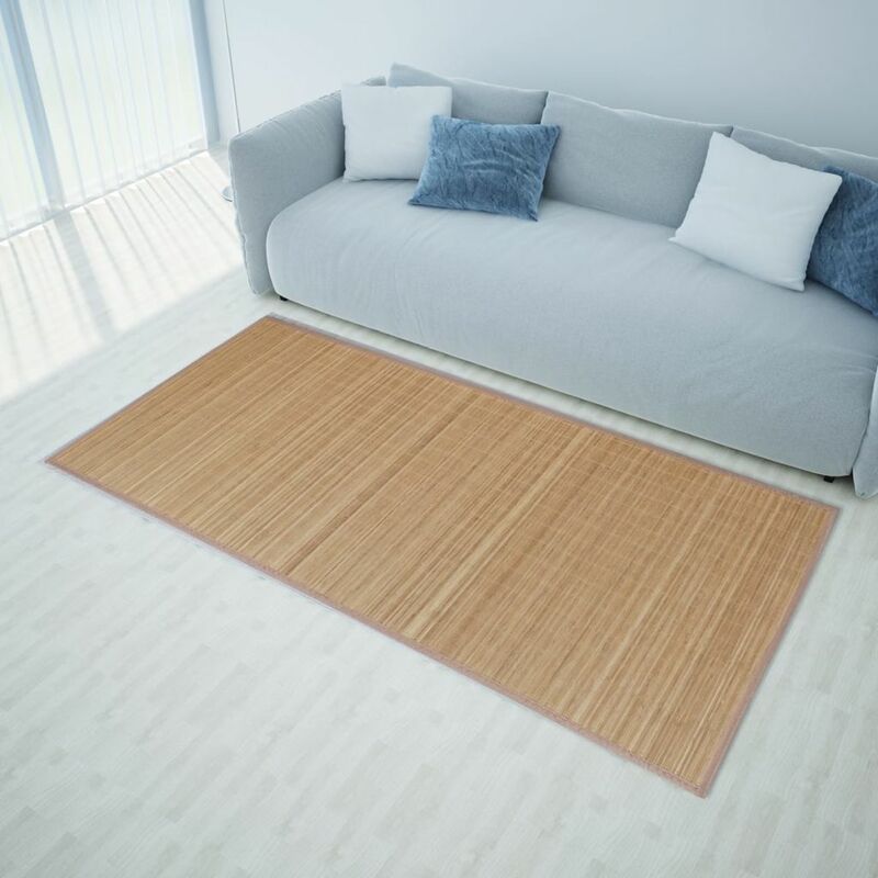 

Alfombra de bambu natural, rectangular color marron, 80 x 300 cm