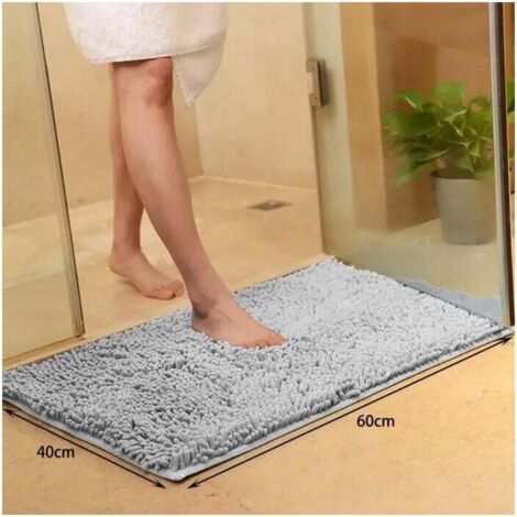 Alfombra de baño absorbente y antideslizante 40 x 60 cm gris