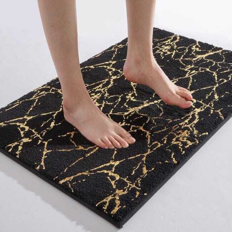Alfombra de baño antideslizante con efecto mármol, 5080 cm, alfombra con estampado de mármol, alfombra antideslizante ligera y lujosa, alfombra de baño